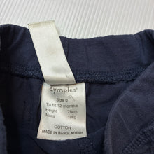 Load image into Gallery viewer, Boys Dymples, navy soft cotton shorts, elasticated, GUC, size 0,  