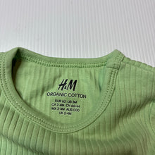 Load image into Gallery viewer, Unisex H&amp;M, ribbed organic cotton blend bodysuit / romper, EUC, size 000,  