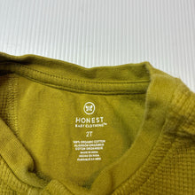 Load image into Gallery viewer, Boys HONEST BABY CLOTHING, waffle organic cotton henley top, GUC, size 2,  