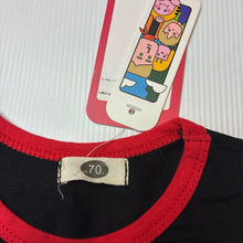 Load image into Gallery viewer, Girls stretchy, black &amp; red bodysuit / romper, NEW, size 00,  