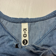 Load image into Gallery viewer, Girls KID, chambray cotton tie front top, EUC, size 3,  
