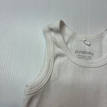 Load image into Gallery viewer, Unisex purebaby, white organic cotton singlet top, EUC, size 0000,  