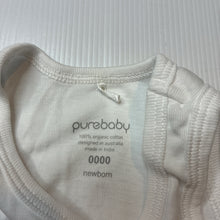 Load image into Gallery viewer, Unisex purebaby, white organic cotton singlet top, EUC, size 0000,  