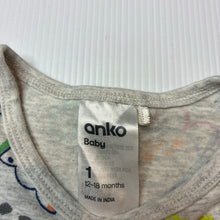 Load image into Gallery viewer, Unisex Anko, stretchy bodysuit / romper, dinosaurs, EUC, size 1,  