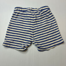 Load image into Gallery viewer, Boys Zara, striped terry cotton shorts, elasticated, EUC, size 3-4,  