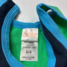 Load image into Gallery viewer, Boys Marvel, Avengers stretchy singlet top, EUC, size 3-4,  