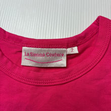 Load image into Gallery viewer, Girls La Sienna Couture, pink stretchy ruffle bodysuit / romper, EUC, size 2,  
