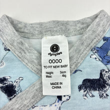Load image into Gallery viewer, Unisex Dymples, cotton romper, dogs, EUC, size 0000,  
