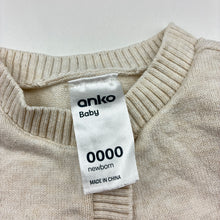 Load image into Gallery viewer, Girls Anko, knitted cotton cardigan, small marks right sleeve, FUC, size 0000,  