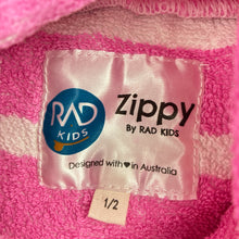 Load image into Gallery viewer, Girls RAD KIDS, cotton zip up hooded towel, GUC, size 1-2,  