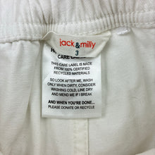 Load image into Gallery viewer, Unisex Jack &amp; Milly, white cotton shorts, elasticated, EUC, size 3,  