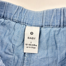 Load image into Gallery viewer, Girls Target, blue linen / cotton shorts, elasticated, FUC, size 1,  