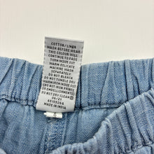Load image into Gallery viewer, Girls Target, blue linen / cotton shorts, elasticated, FUC, size 1,  