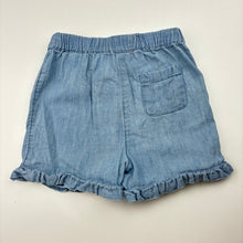 Load image into Gallery viewer, Girls Target, blue linen / cotton shorts, elasticated, FUC, size 1,  