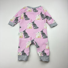 Load image into Gallery viewer, Girls Peter Alexander, waffle romper, rabbits, GUC, size 000,  
