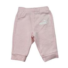 Load image into Gallery viewer, Girls PUMA, pink fleece lined track pants, elasticated, EUC, size 000,  
