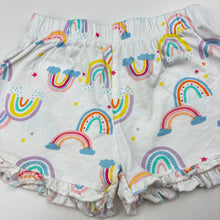 Load image into Gallery viewer, Girls Anko, cotton pyjama shorts, rainbows, FUC, size 2,  