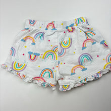 Load image into Gallery viewer, Girls Anko, cotton pyjama shorts, rainbows, FUC, size 2,  