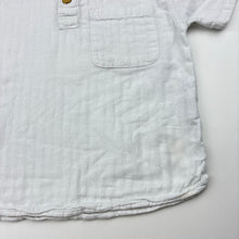 Load image into Gallery viewer, Boys Zara, white cotton / linen short sleeve shirt / top, FUC, size 2-3,  