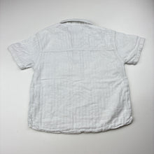 Load image into Gallery viewer, Boys Zara, white cotton / linen short sleeve shirt / top, FUC, size 2-3,  