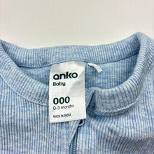 Load image into Gallery viewer, Unisex Anko, ribbed cotton zip coverall / romper, GUC, size 000,  