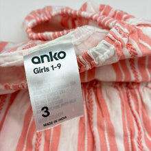 Load image into Gallery viewer, Girls Anko, lined striped cotton summer dress, EUC, size 3, L: 53cm