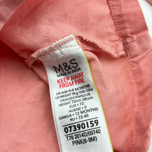 Load image into Gallery viewer, Girls M&amp;S, pink ribbed / cotton long sleeve dress, GUC, size 0, L: 37cm