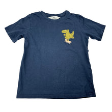 Load image into Gallery viewer, Boys H&amp;M, navy cotton tee / top, dinosaur, GUC, size 5-6,  