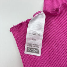 Load image into Gallery viewer, Girls Bonds, pink ribbed singlet top, FUC, size 0,  