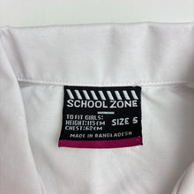 Load image into Gallery viewer, Girls SCHOOL ZONE, white short sleeve school shirt, EUC, size 5,  