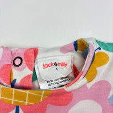 Load image into Gallery viewer, Girls Jack &amp; Milly, colourful floral stretchy romper, wash fade, FUC, size 1,  