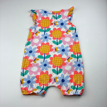 Load image into Gallery viewer, Girls Jack &amp; Milly, colourful floral stretchy romper, wash fade, FUC, size 1,  