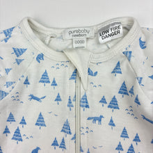 Load image into Gallery viewer, Unisex purebaby, organic cotton zip coverall / romper, FUC, size 0000,  