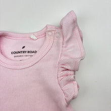 Load image into Gallery viewer, Girls Country Road, organic cotton blend ruffle romper, FUC, size 0000,  