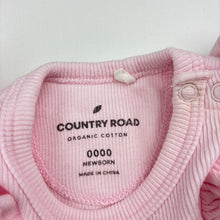 Load image into Gallery viewer, Girls Country Road, organic cotton blend ruffle romper, FUC, size 0000,  