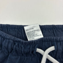 Load image into Gallery viewer, Boys Anko, navy cotton shorts, elasticated, FUC, size 6,  