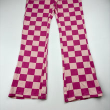 Load image into Gallery viewer, Girls KID, pink check bootcut leggings, Inside leg: 57cm, FUC, size 10,  
