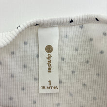 Load image into Gallery viewer, Girls Dymples, navy spot organic cotton blend ribbed top, FUC, size 1,  