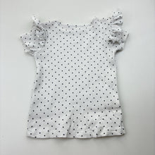 Load image into Gallery viewer, Girls Dymples, navy spot organic cotton blend ribbed top, FUC, size 1,  