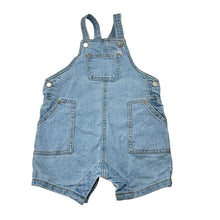 Load image into Gallery viewer, Unisex Cotton On, blue stretch denim overalls / shortalls, GUC, size 1,  