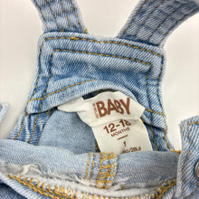Load image into Gallery viewer, Unisex Cotton On, blue stretch denim overalls / shortalls, GUC, size 1,  