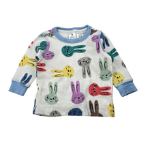 Load image into Gallery viewer, Unisex Target, waffle cotton pyjama top, rabbits, EUC, size 0,  
