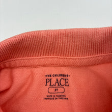 Load image into Gallery viewer, Boys The Children's Place, coral cotton polo shirt top, light mark on back, FUC, size 2,  