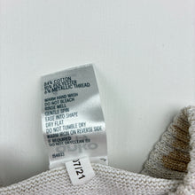 Load image into Gallery viewer, Girls Anko, cotton blend metallic knit cardigan, marks inside collar, FUC, size 4,  