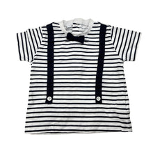Load image into Gallery viewer, Boys iDO, navy stripe cotton tee / top, EUC, size 0,  