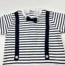 Load image into Gallery viewer, Boys iDO, navy stripe cotton tee / top, EUC, size 0,  