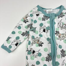 Load image into Gallery viewer, Unisex Disney, stretchy zip romper, dogs, GUC, size 0000,  