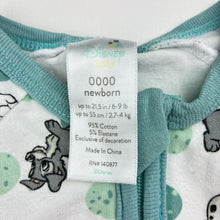 Load image into Gallery viewer, Unisex Disney, stretchy zip romper, dogs, GUC, size 0000,  