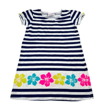 Load image into Gallery viewer, Girls Mango, striped stretchy casual dress, FUC, size 6, L: 55cm