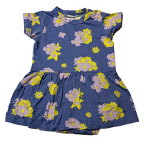 Load image into Gallery viewer, Girls Bonds, floral stretchy romper dress, GUC, size 2,  
